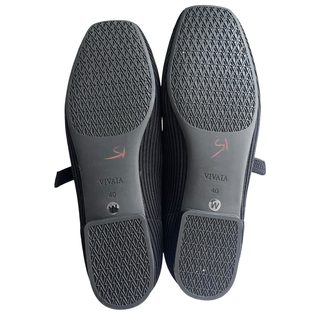 VIVAIA Margot Mary Jane Square Toe Flats 9W EU40 Black Knit Parisian Minimalist - Picture 7 of 11